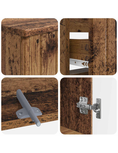 Set di Armadi da Bagno da 2 Pezzi ZWOLLE Legno antico