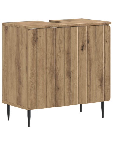 Set di Armadi da Bagno da 2 Pezzi ZWOLLE Rovere Artigianale