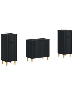 Set di Armadi da Bagno da 2 Pezzi ARNHEM Nero