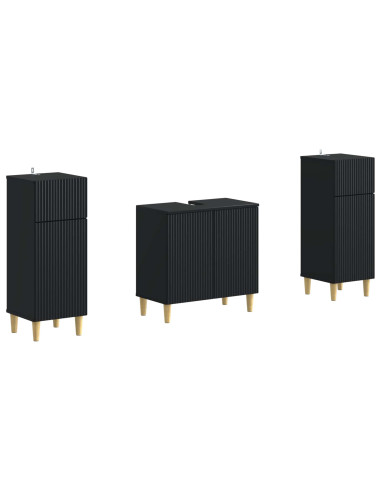 Set di Armadi da Bagno da 2 Pezzi ARNHEM Nero