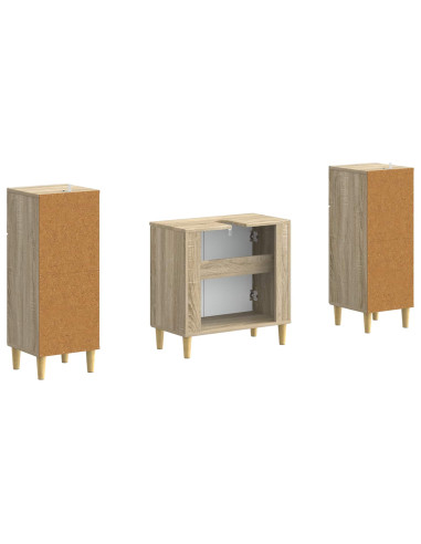 Set di Armadi da Bagno da 2 Pezzi ARNHEM Rovere Sonoma