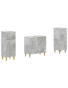 Set di Armadi da Bagno da 2 Pezzi ARNHEM Grigio Cemento