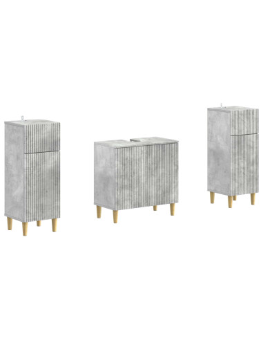 Set di Armadi da Bagno da 2 Pezzi ARNHEM Grigio Cemento
