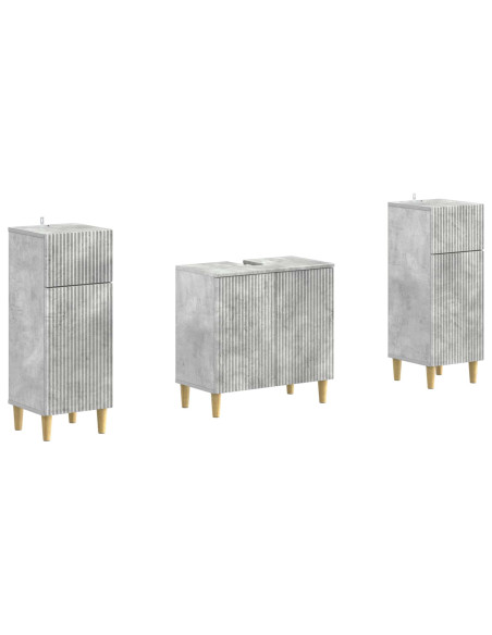 Set di Armadi da Bagno da 2 Pezzi ARNHEM Grigio Cemento