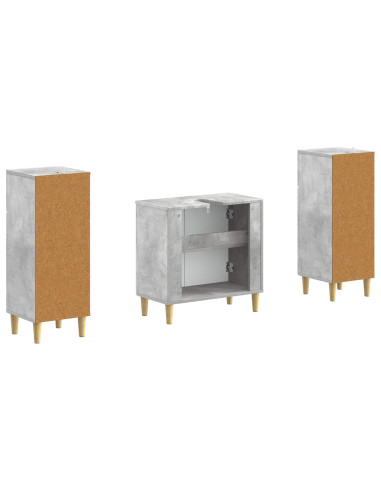 Set di Armadi da Bagno da 2 Pezzi ARNHEM Grigio Cemento