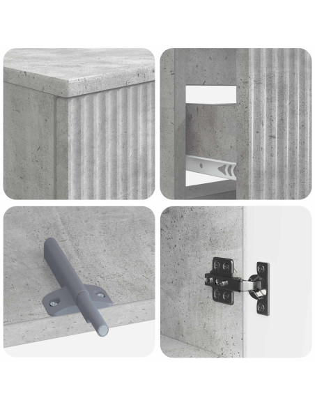 Set di Armadi da Bagno da 2 Pezzi ARNHEM Grigio Cemento
