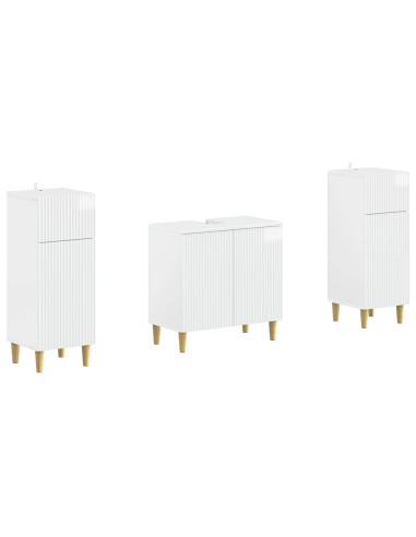 Set di Armadi da Bagno da 2 Pezzi ARNHEM Bianco Lucido