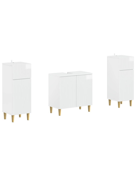 Set di Armadi da Bagno da 2 Pezzi ARNHEM Bianco Lucido