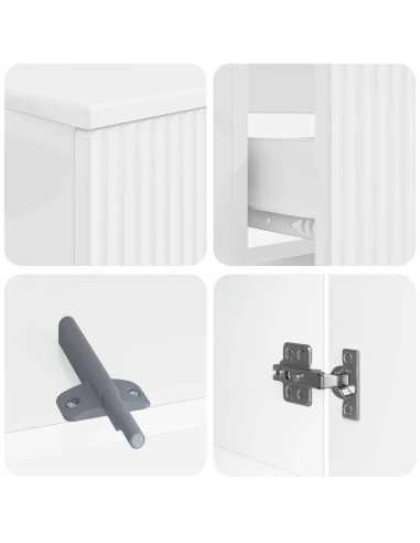Set di Armadi da Bagno da 2 Pezzi ARNHEM Bianco Lucido