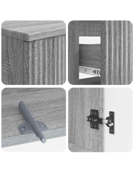 Set di Armadi da Bagno da 2 Pezzi ARNHEM Sonoma grigio