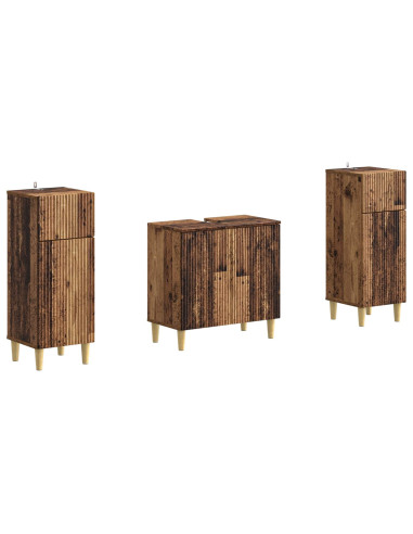 Set di Armadi da Bagno da 2 Pezzi ARNHEM Legno antico