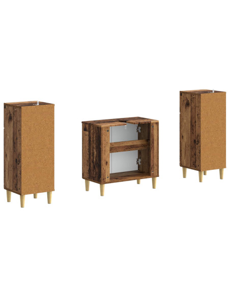 Set di Armadi da Bagno da 2 Pezzi ARNHEM Legno antico