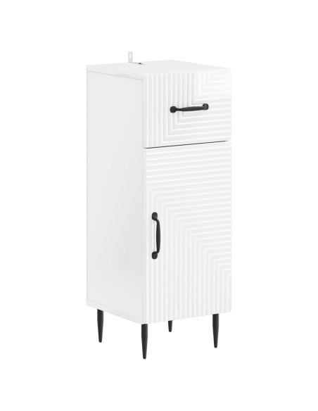 Set di Armadi da Bagno da 2 Pezzi HAARLEM Bianco Lucido