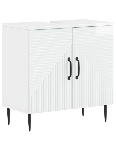 Set di Armadi da Bagno da 2 Pezzi HAARLEM Bianco Lucido