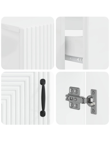 Set di Armadi da Bagno da 2 Pezzi HAARLEM Bianco Lucido