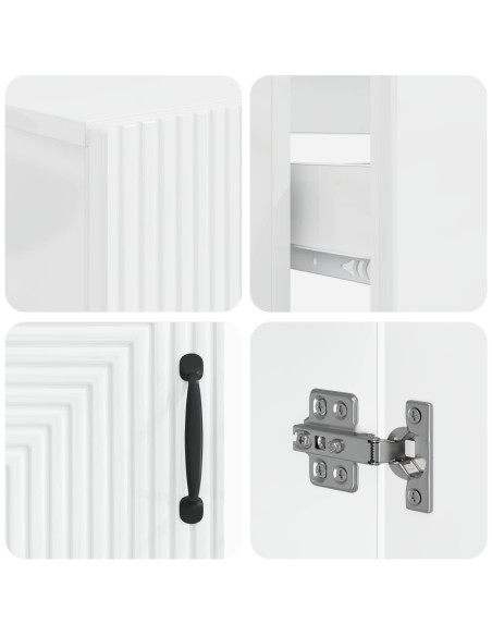 Set di Armadi da Bagno da 2 Pezzi HAARLEM Bianco Lucido