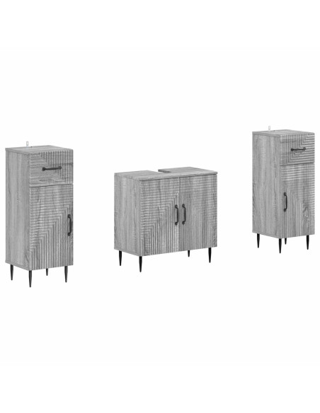 Set di Armadi da Bagno da 2 Pezzi HAARLEM Sonoma grigio