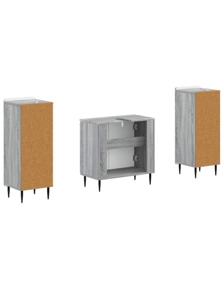 Set di Armadi da Bagno da 2 Pezzi HAARLEM Sonoma grigio