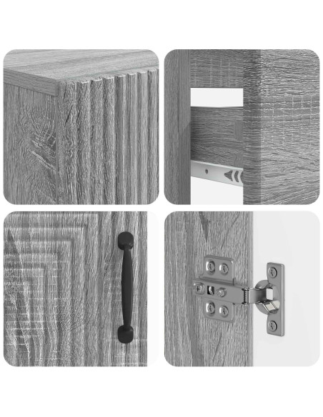Set di Armadi da Bagno da 2 Pezzi HAARLEM Sonoma grigio