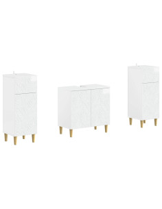 Set di Armadi da Bagno da 2 Pezzi DELFT Bianco Lucido