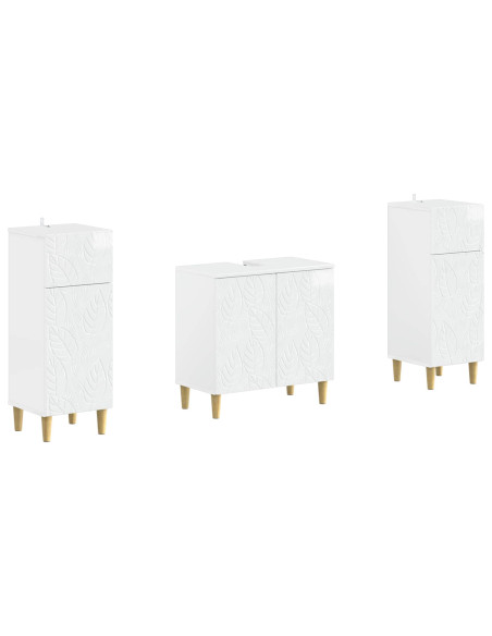 Set di Armadi da Bagno da 2 Pezzi DELFT Bianco Lucido