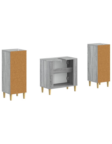 Set di Armadi da Bagno da 2 Pezzi DELFT Sonoma grigio