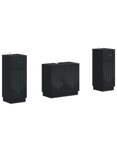 Set di Armadi da Bagno da 2 Pezzi HOORN Nero
