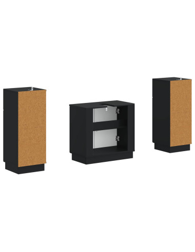 Set di Armadi da Bagno da 2 Pezzi HOORN Nero
