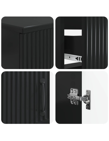 Set di Armadi da Bagno da 2 Pezzi HOORN Nero