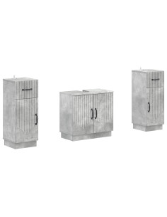 Set di Armadi da Bagno da 2 Pezzi HOORN Grigio Cemento