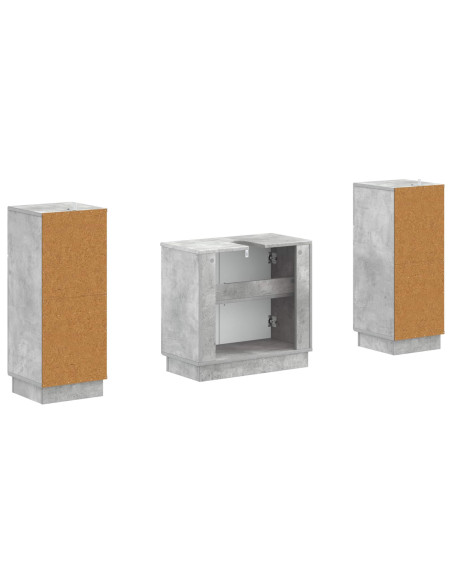 Set di Armadi da Bagno da 2 Pezzi HOORN Grigio Cemento