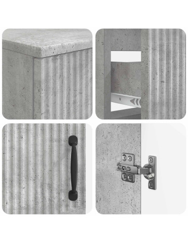 Set di Armadi da Bagno da 2 Pezzi HOORN Grigio Cemento