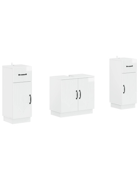 Set di Armadi da Bagno da 2 Pezzi HOORN Bianco Lucido