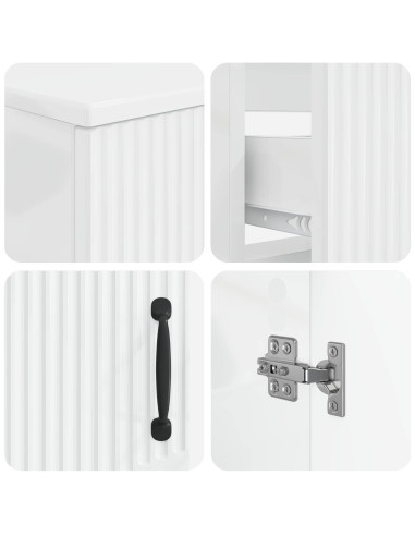 Set di Armadi da Bagno da 2 Pezzi HOORN Bianco Lucido
