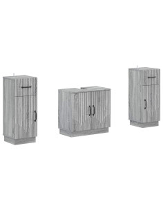 Set di Armadi da Bagno da 2 Pezzi HOORN Sonoma grigio