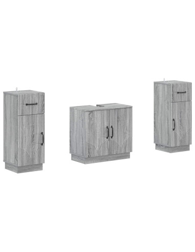 Set di Armadi da Bagno da 2 Pezzi HOORN Sonoma grigio