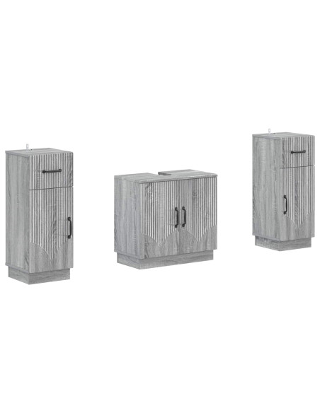 Set di Armadi da Bagno da 2 Pezzi HOORN Sonoma grigio