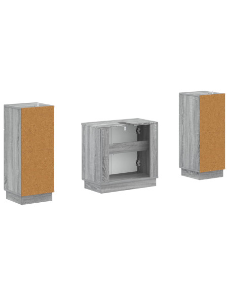 Set di Armadi da Bagno da 2 Pezzi HOORN Sonoma grigio