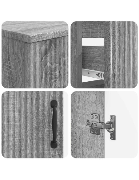 Set di Armadi da Bagno da 2 Pezzi HOORN Sonoma grigio