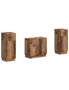 Set di Armadi da Bagno da 2 Pezzi HOORN Legno antico