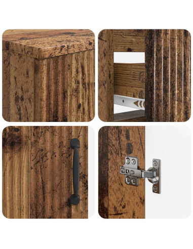 Set di Armadi da Bagno da 2 Pezzi HOORN Legno antico