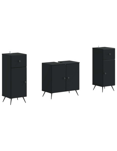 Set di Armadi da Bagno da 2 Pezzi BREDA Nero