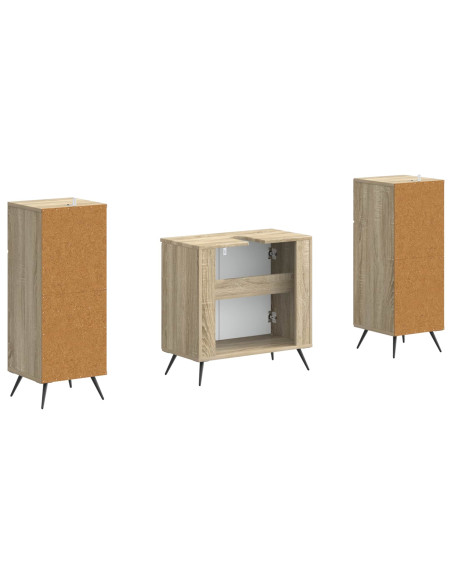 Set di Armadi da Bagno da 2 Pezzi BREDA Rovere Sonoma