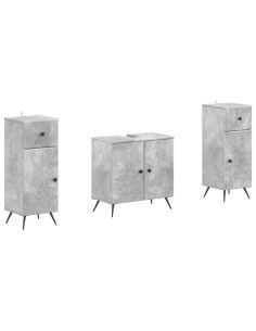 Set di Armadi da Bagno da 2 Pezzi BREDA Grigio Cemento