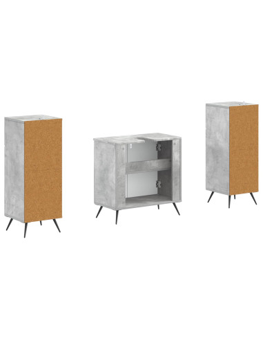 Set di Armadi da Bagno da 2 Pezzi BREDA Grigio Cemento