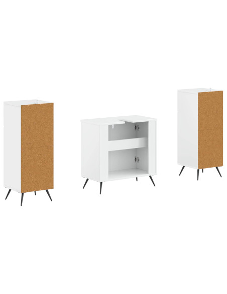 Set di Armadi da Bagno da 2 Pezzi BREDA Bianco Lucido