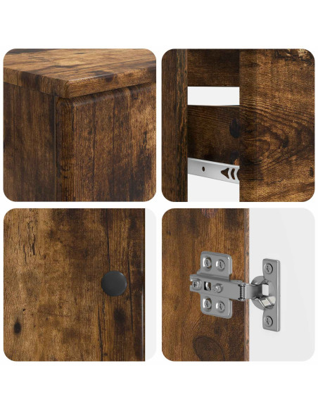 Set di Armadi da Bagno da 2 Pezzi BREDA Rovere Fumo