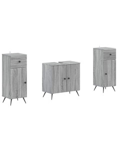 Set di Armadi da Bagno da 2 Pezzi BREDA Sonoma grigio
