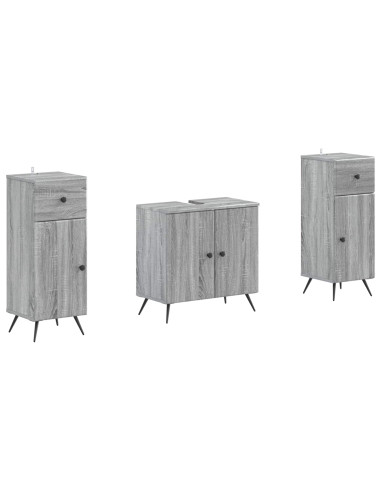 Set di Armadi da Bagno da 2 Pezzi BREDA Sonoma grigio