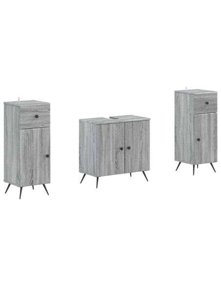 Set di Armadi da Bagno da 2 Pezzi BREDA Sonoma grigio